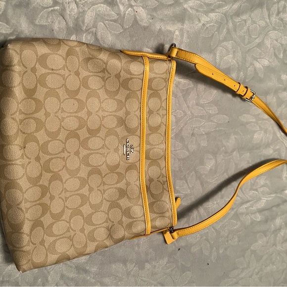 Coach Beige and Yellow Crossbody Bag - Picture 2 of 5